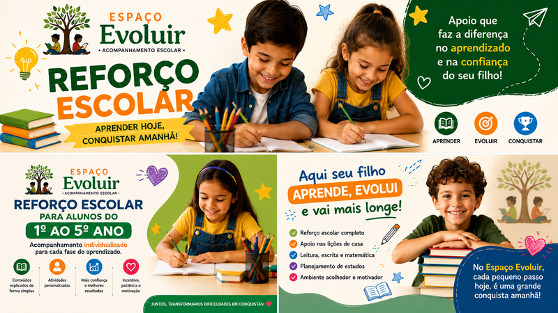 Reforço escolar do 1º ao 5º ano